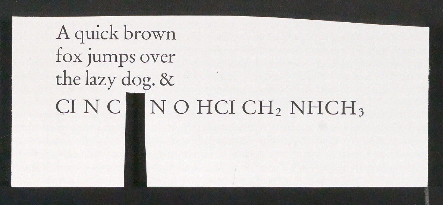 Mappe mit Transparentfolie, Probedrucken und Notizen zur Garamond — Blatt 15