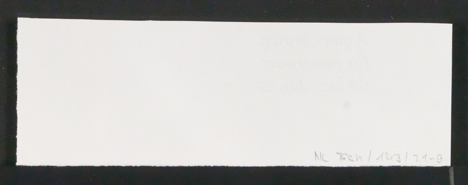 Mappe mit Transparentfolie, Probedrucken und Notizen zur Garamond — Blatt 18