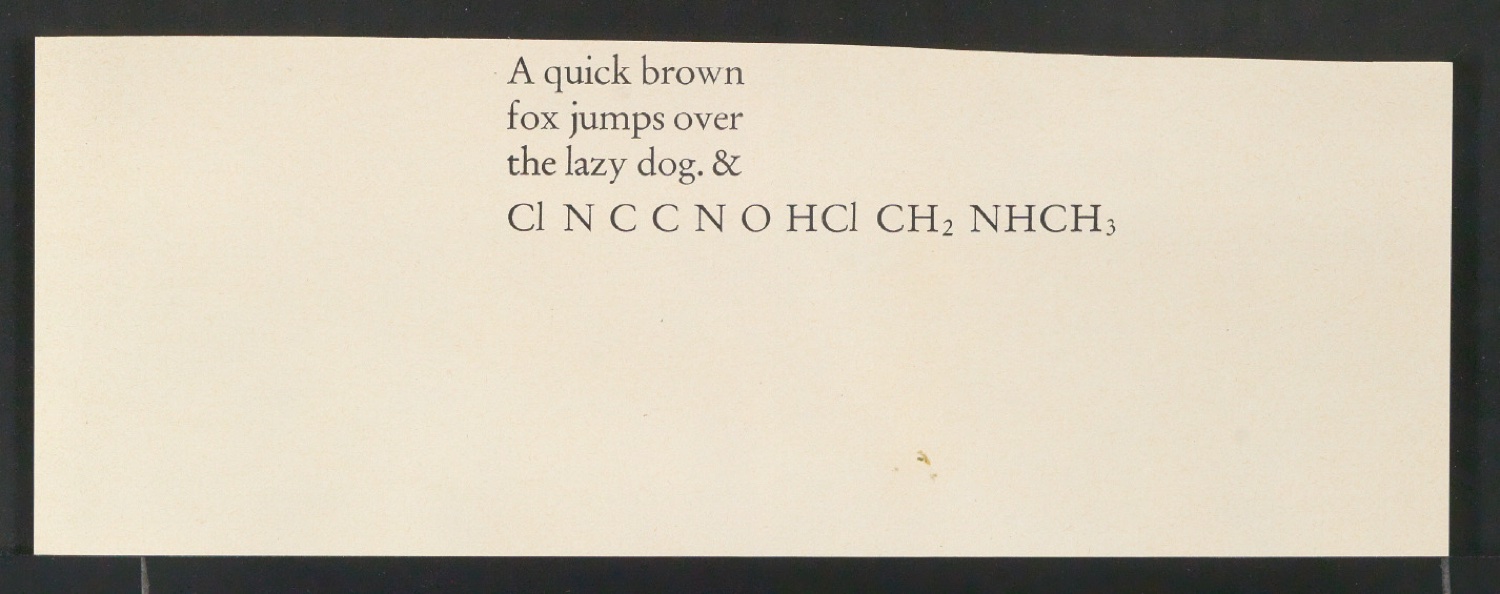 Mappe mit Transparentfolie, Probedrucken und Notizen zur Garamond — Blatt 31