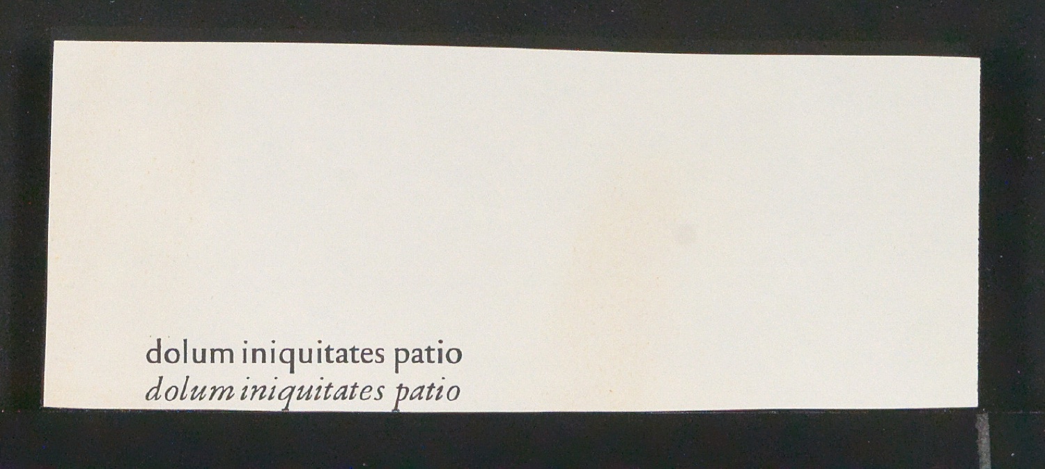 Mappe mit Transparentfolie, Probedrucken und Notizen zur Garamond — Blatt 41
