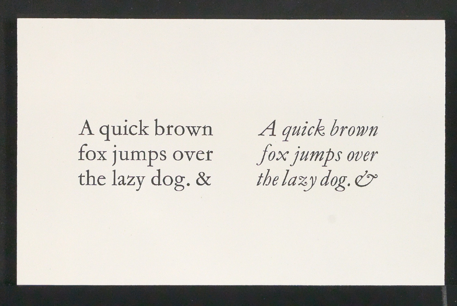 Mappe mit Transparentfolie, Probedrucken und Notizen zur Garamond — Blatt 53