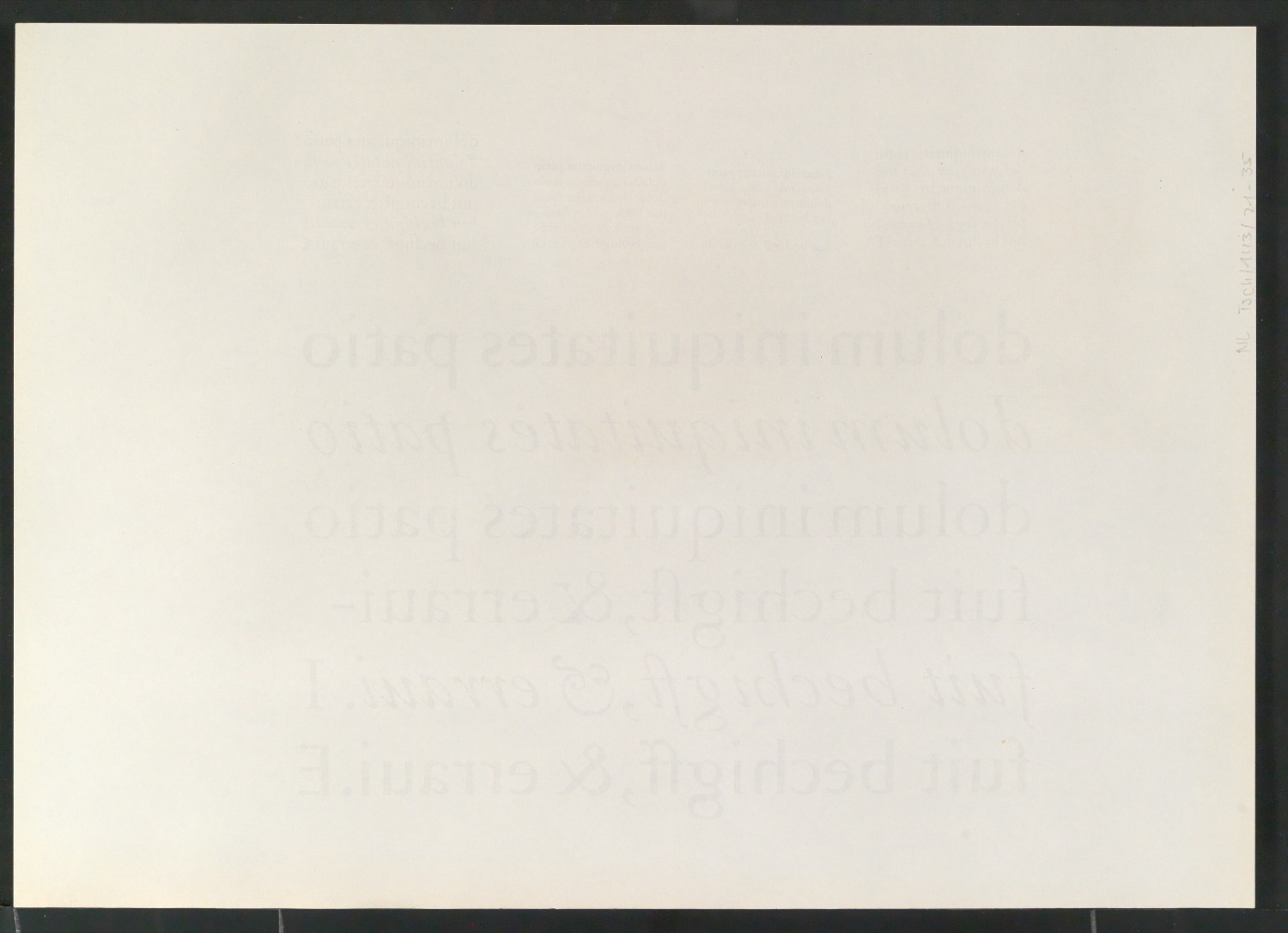 Mappe mit Transparentfolie, Probedrucken und Notizen zur Garamond — Blatt 64