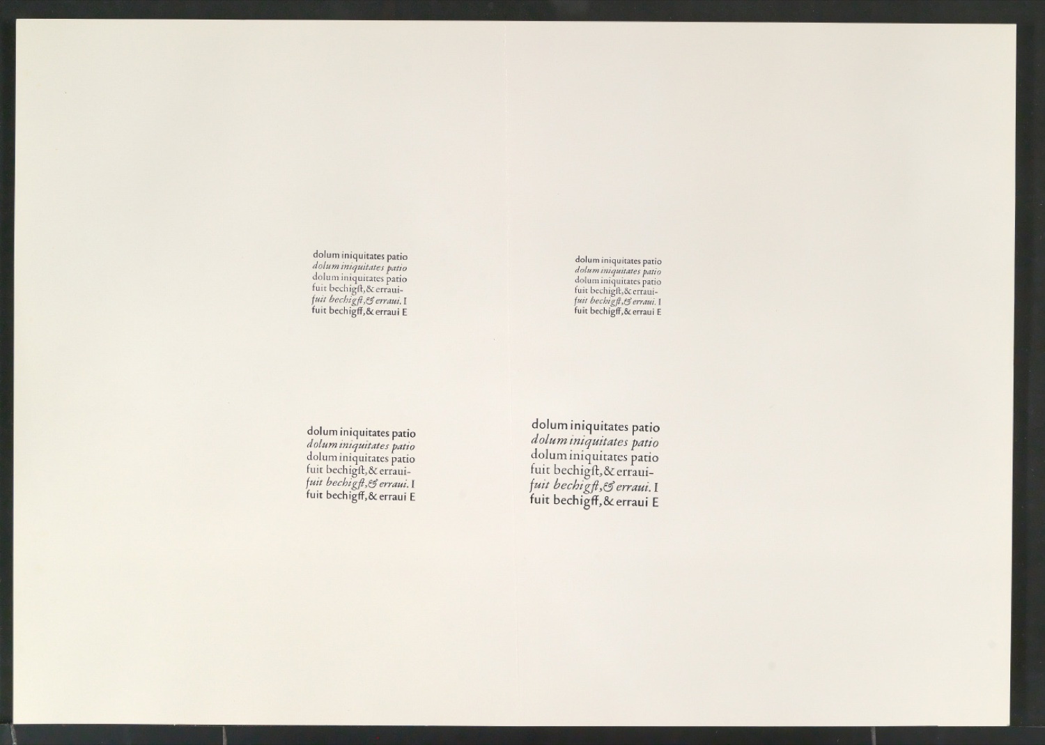 Mappe Neue Garamond 1. Versuch, 2.7.60 — Blatt 3