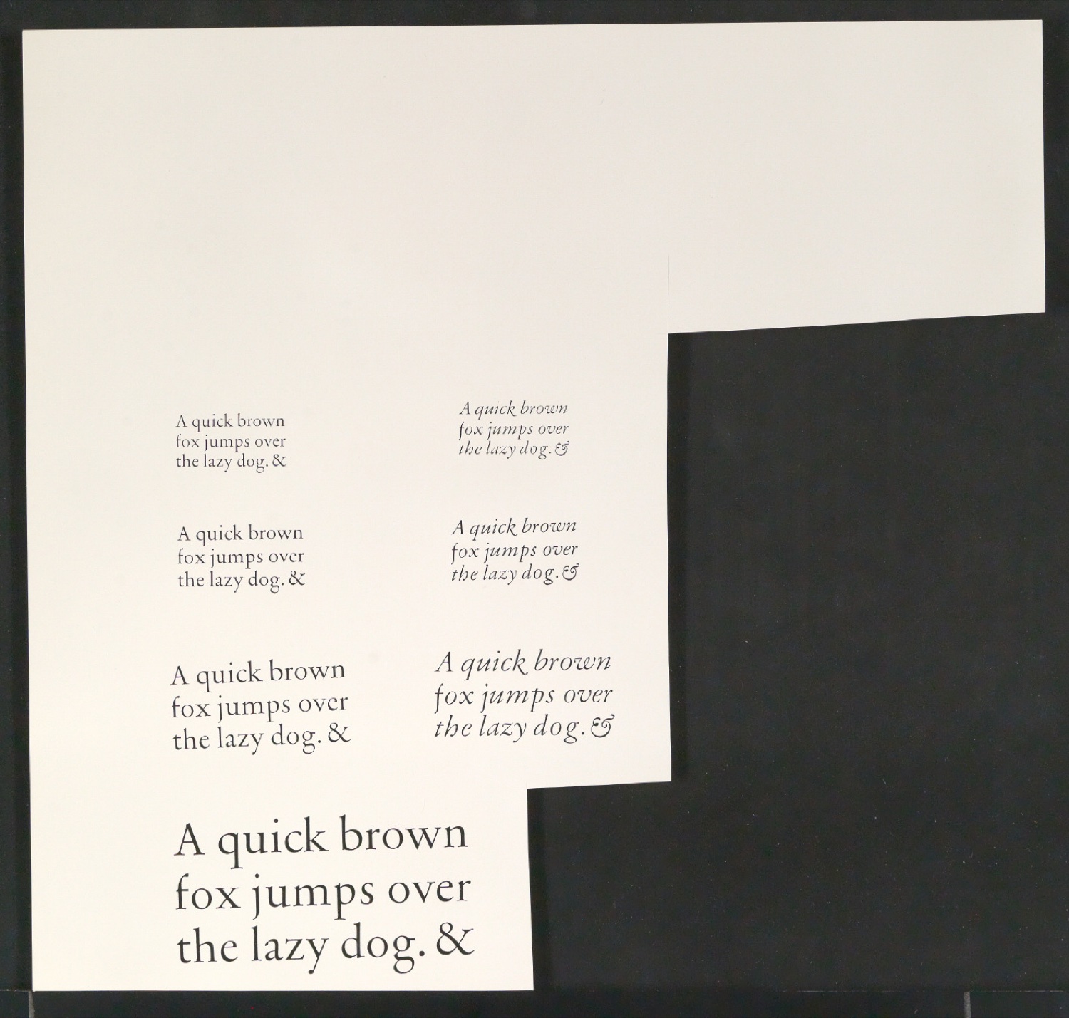 Mappe Neue Garamond 1. Versuch, 2.7.60 — Blatt 5