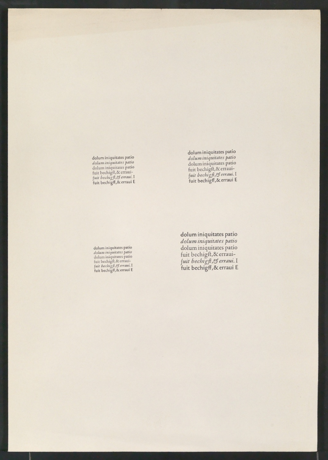 Mappe Neue Garamond 1. Versuch, 2.7.60 — Blatt 7