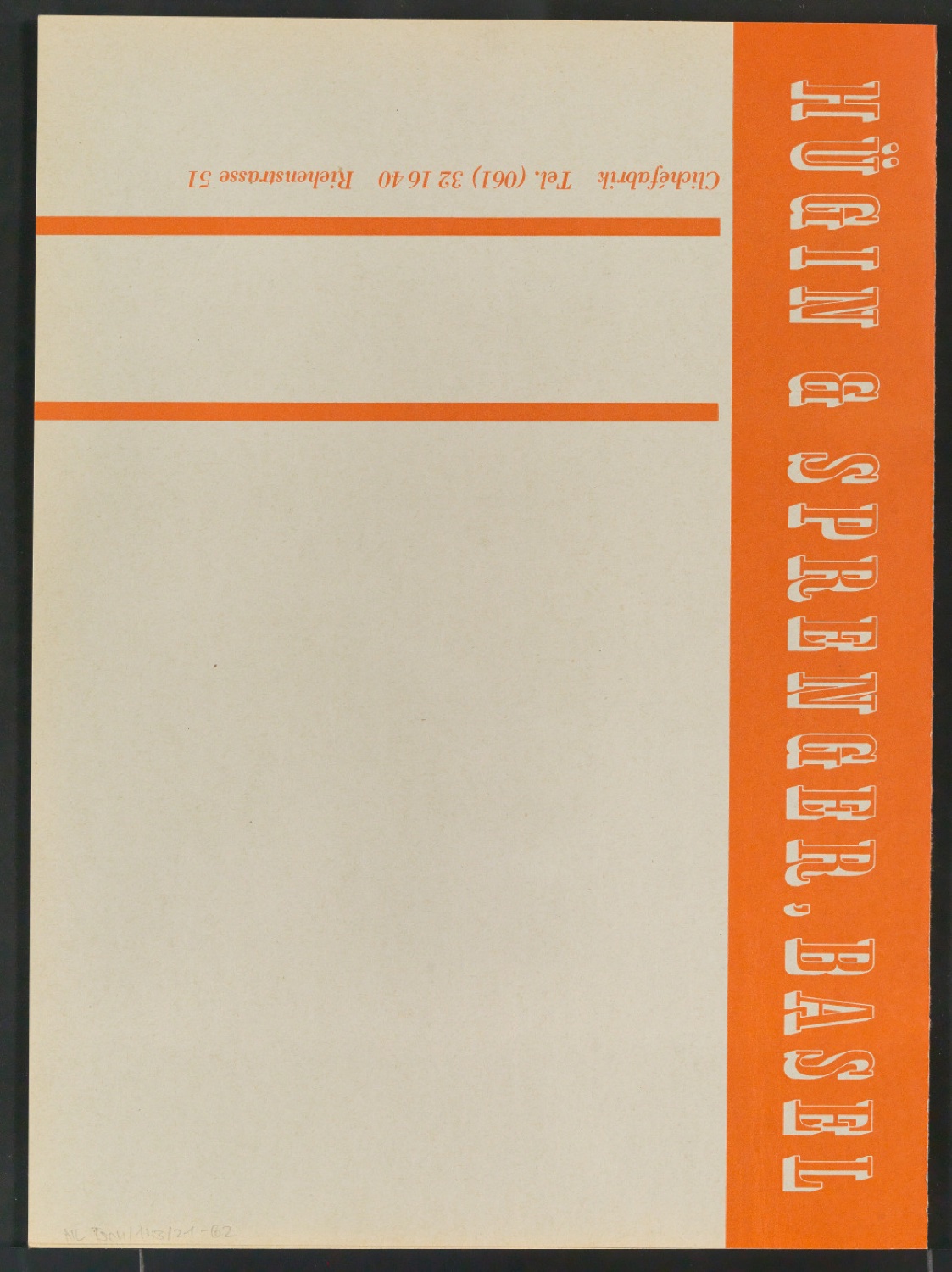 Mappe Neue Garamond 1. Versuch, 2.7.60 — Blatt 16