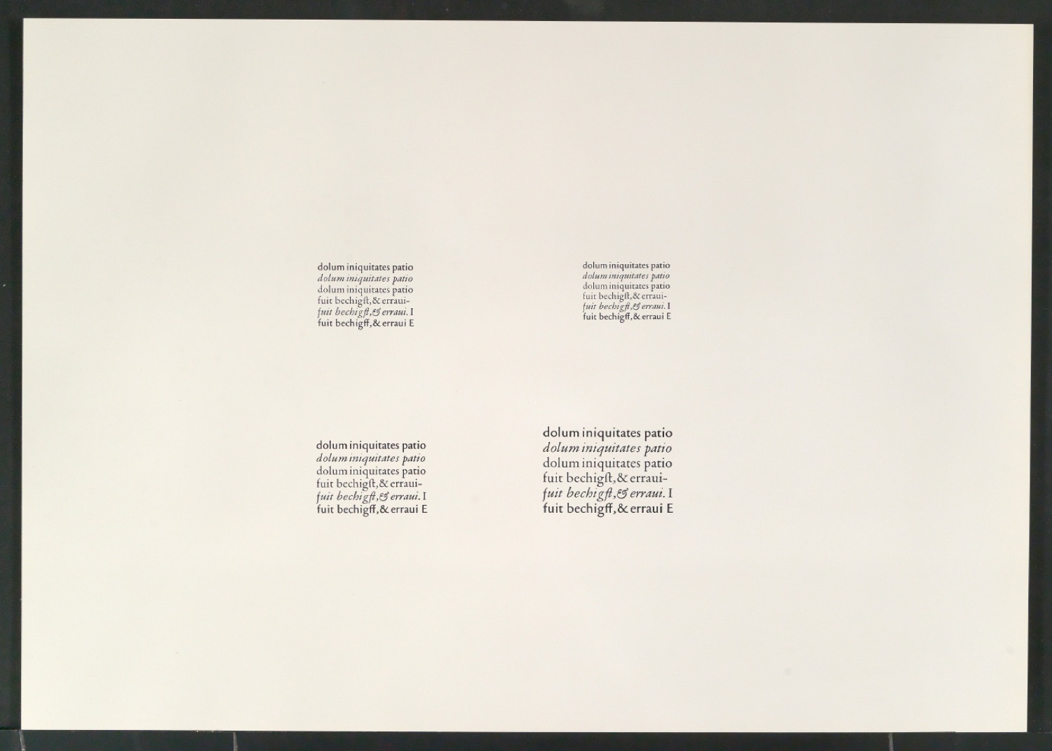 Mappe Neue Garamond 1. Versuch, 2.7.60 — Blatt 17
