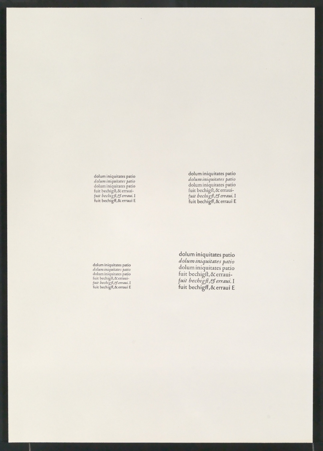 Mappe Neue Garamond 1. Versuch, 2.7.60 — Blatt 25