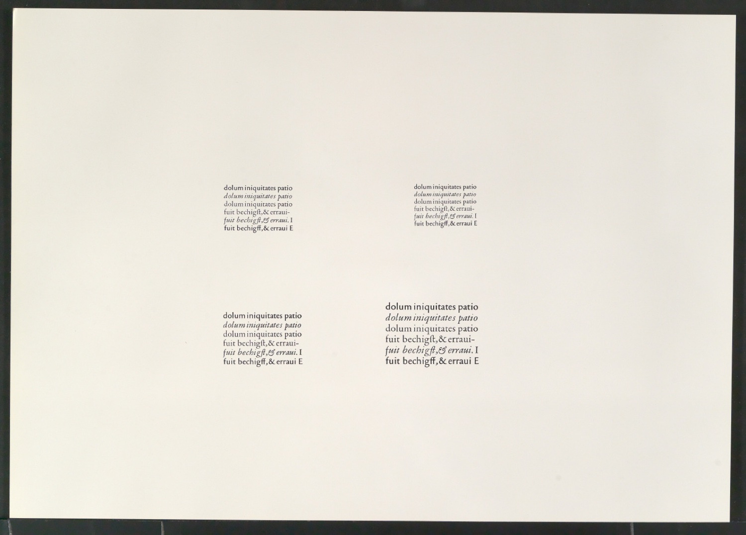 Mappe Neue Garamond 1. Versuch, 2.7.60 — Blatt 43