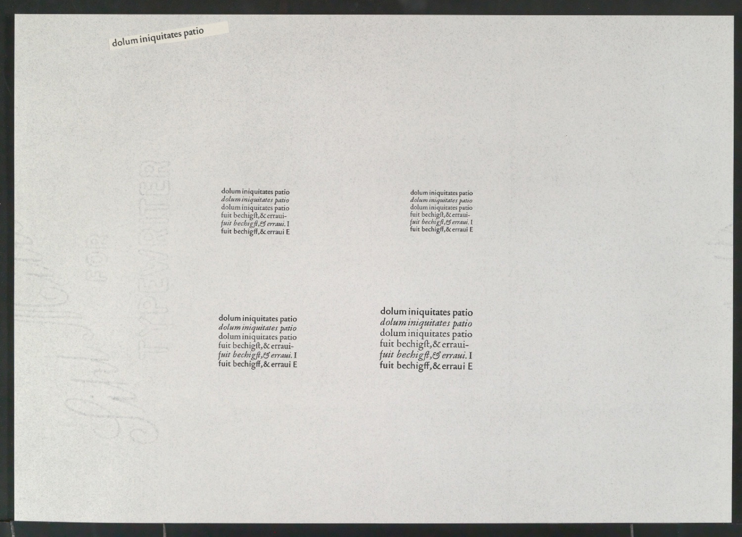 Mappe Neue Garamond 1. Versuch, 2.7.60 — Blatt 63
