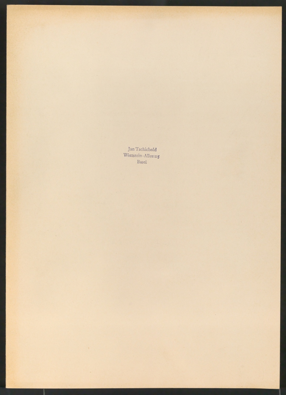 Mappe mit Notizen, Probedrucken, Klischeeabzügen zur Garamond — Blatt 1
