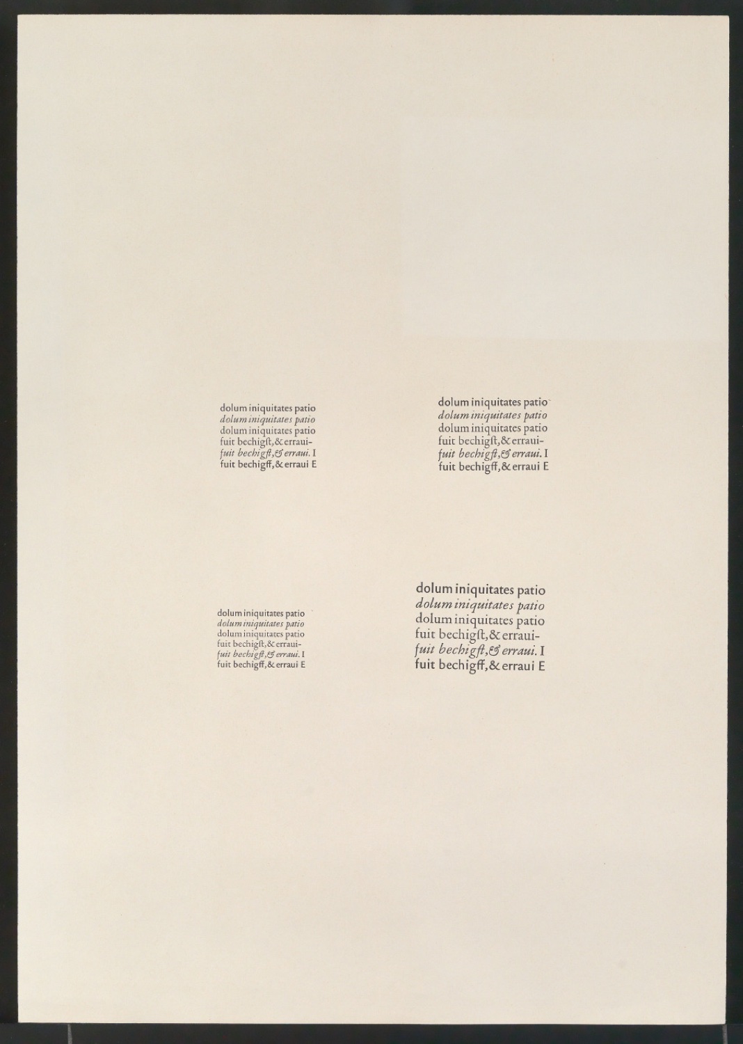 Mappe mit Notizen, Probedrucken, Klischeeabzügen zur Garamond — Blatt 9