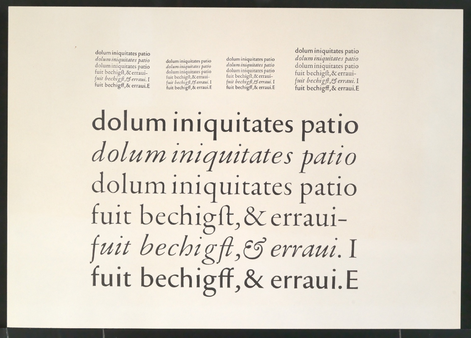 Mappe mit Notizen, Probedrucken, Klischeeabzügen zur Garamond — Blatt 11