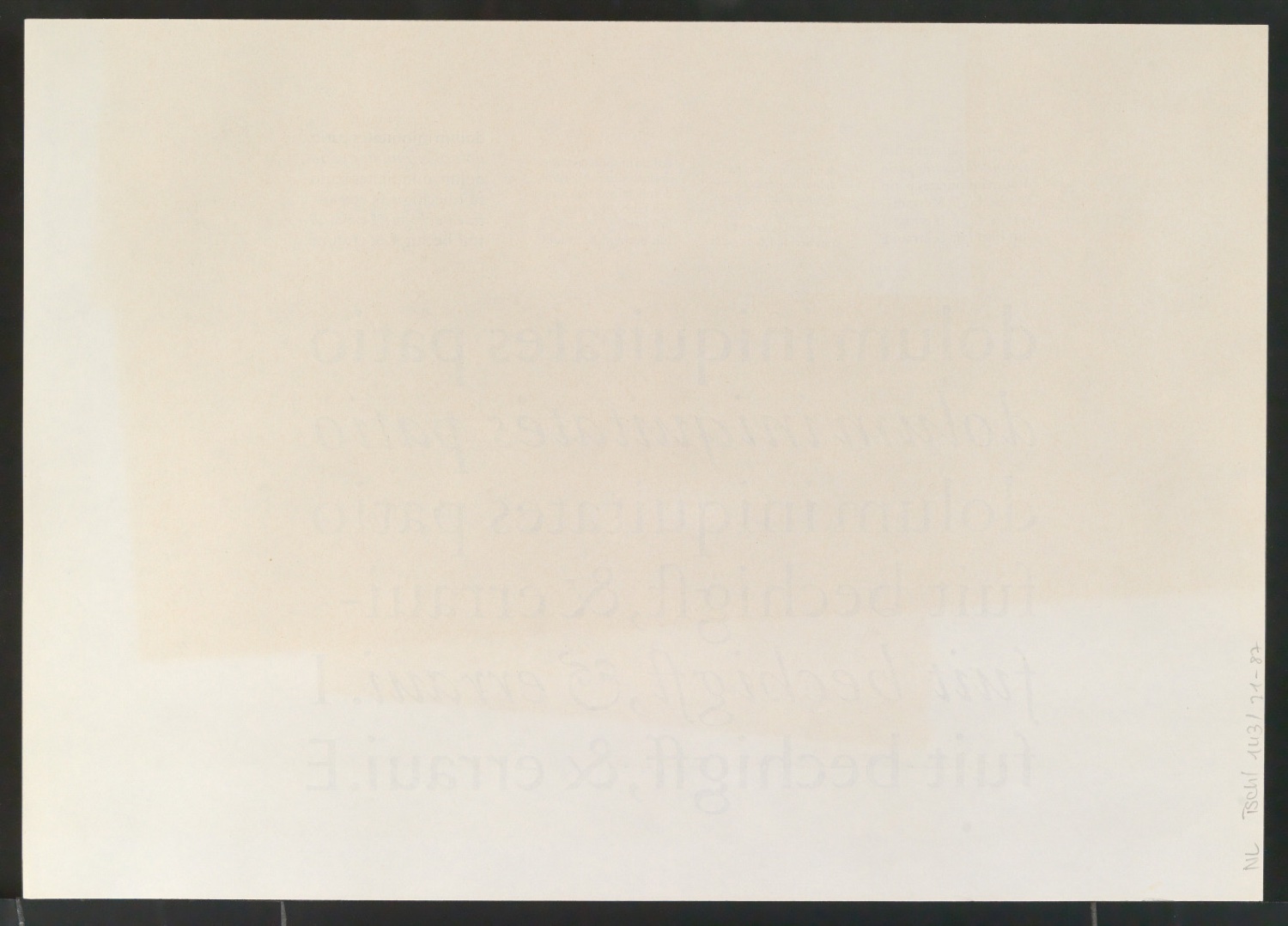 Mappe mit Notizen, Probedrucken, Klischeeabzügen zur Garamond — Blatt 12
