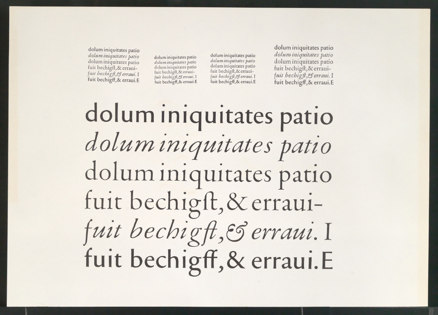 Mappe mit Notizen, Probedrucken, Klischeeabzügen zur Garamond — Blatt 19