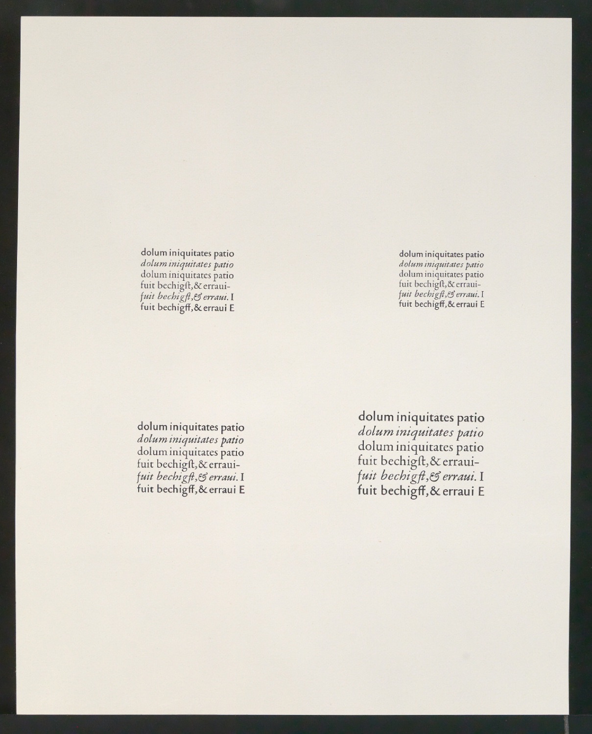 Mappe mit Notizen, Probedrucken, Klischeeabzügen zur Garamond — Blatt 23