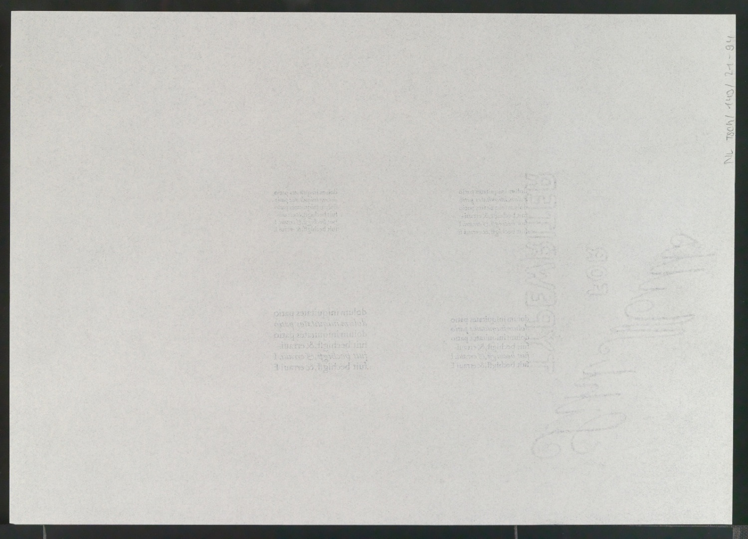 Mappe mit Notizen, Probedrucken, Klischeeabzügen zur Garamond — Blatt 26