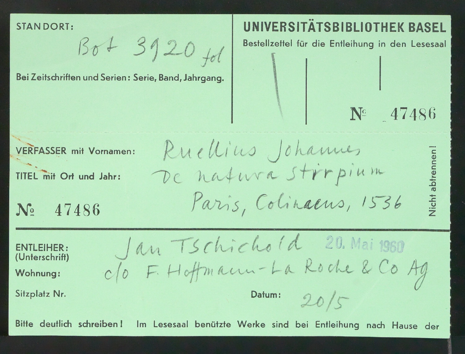Mappe mit Notizen, Probedrucken, Klischeeabzügen zur Garamond — Blatt 29