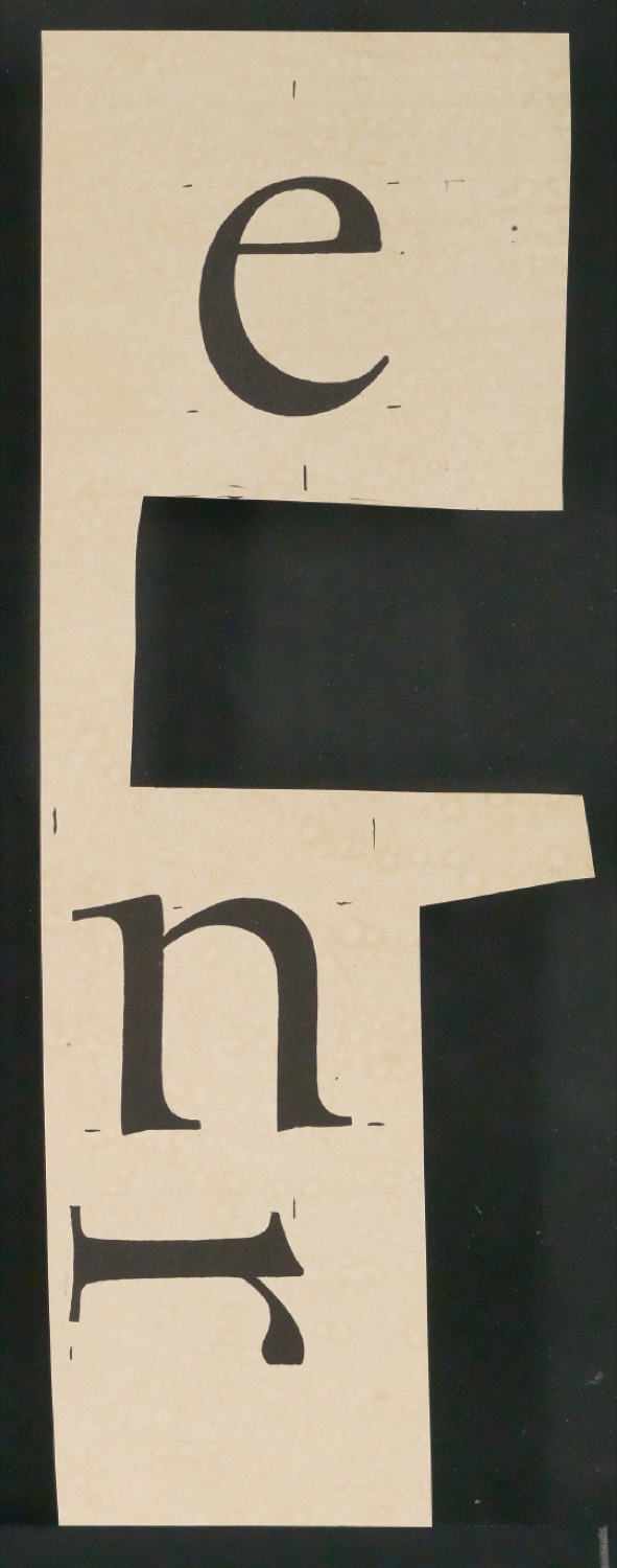 Mappe mit Notizen, Probedrucken, Klischeeabzügen zur Garamond — Blatt 45