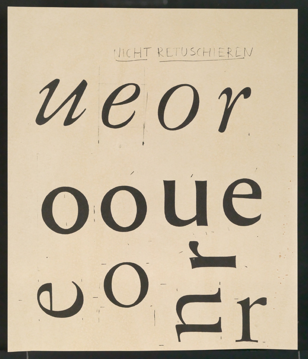 Mappe mit Notizen, Probedrucken, Klischeeabzügen zur Garamond — Blatt 47