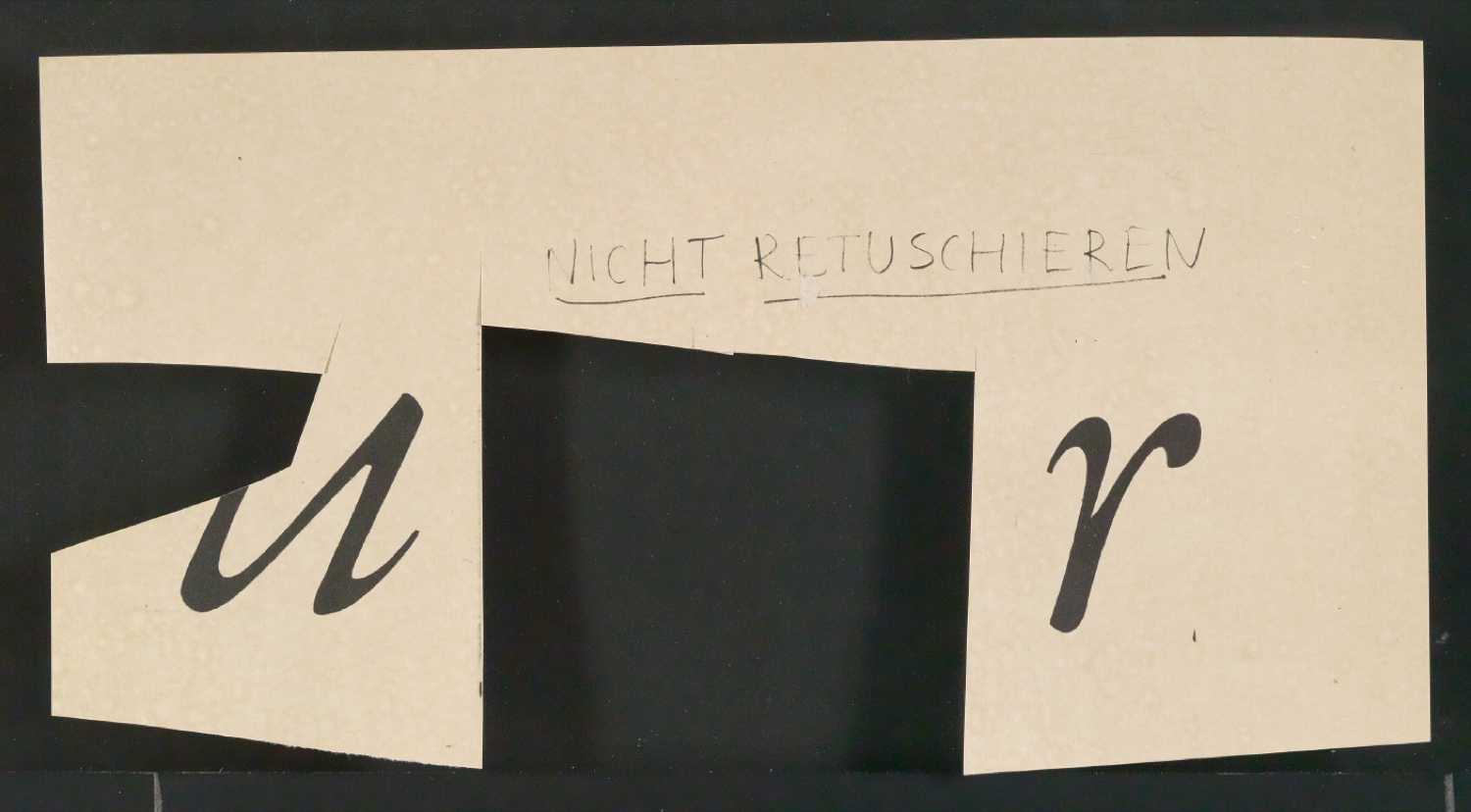 Mappe mit Notizen, Probedrucken, Klischeeabzügen zur Garamond — Blatt 65