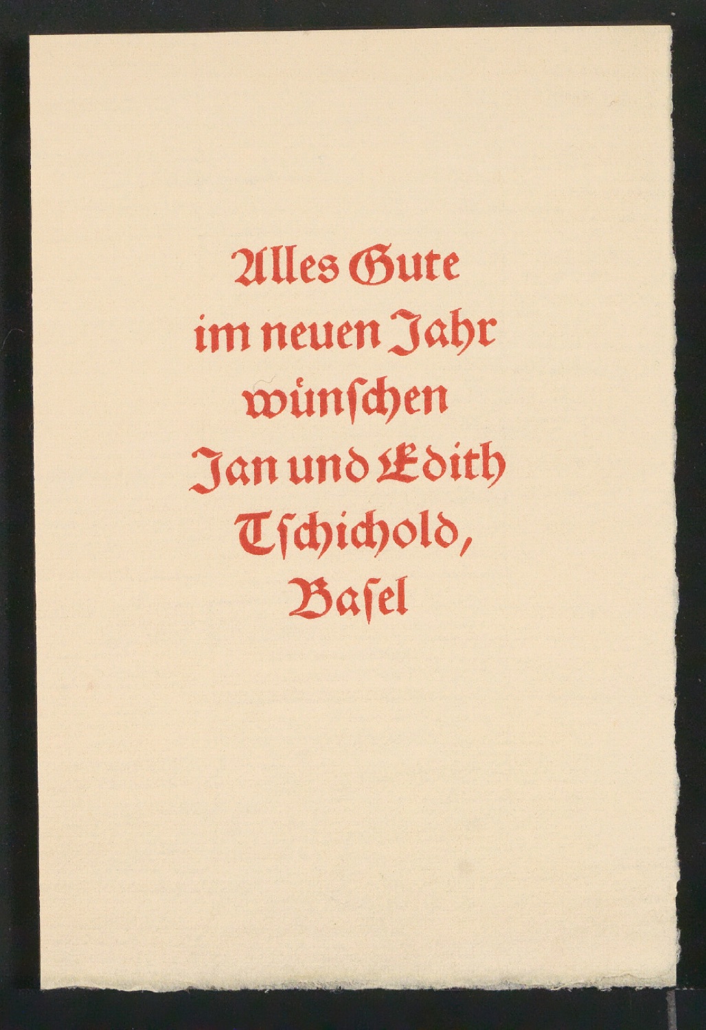 Probedrucke und Korrekturfahnen von Neujahrswunsch Alles Gute im neuen Jahr wünschen Jan und Edith Tschichold — Blatt 34