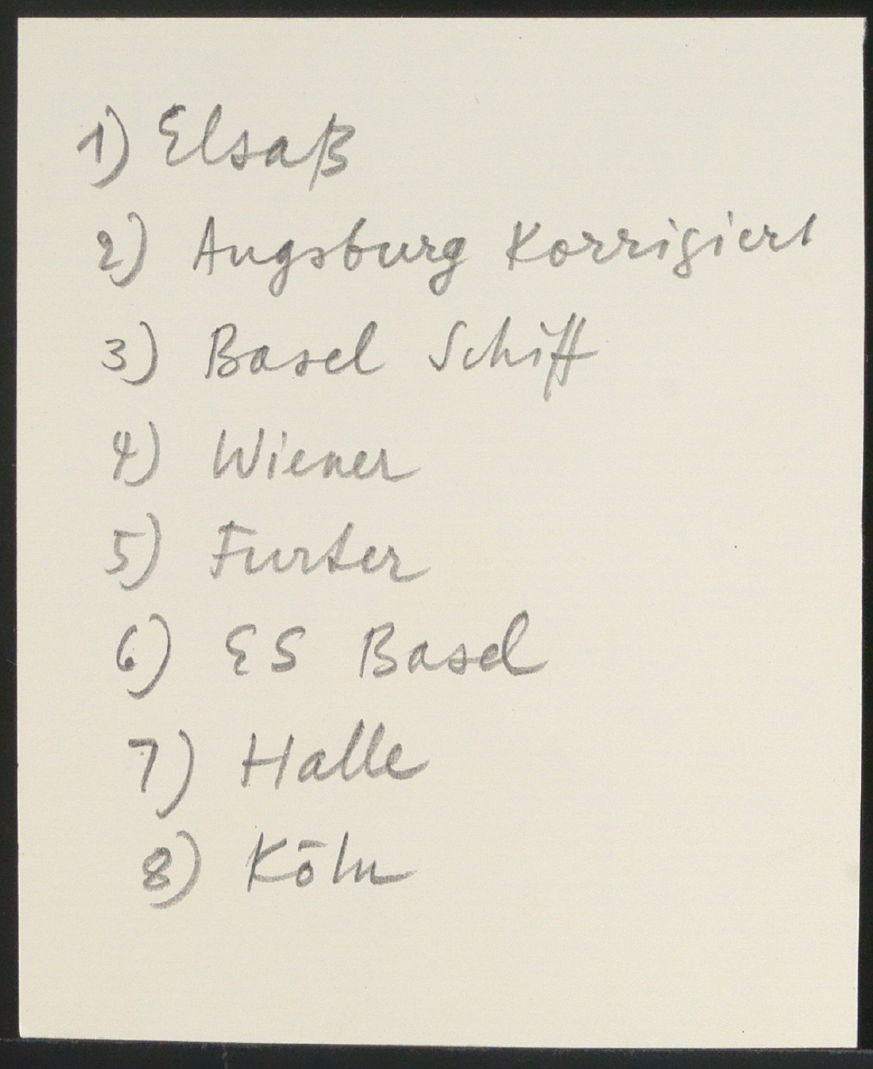 Briefumschlag mit Notizen für Schönste, liebe mich — Blatt 5