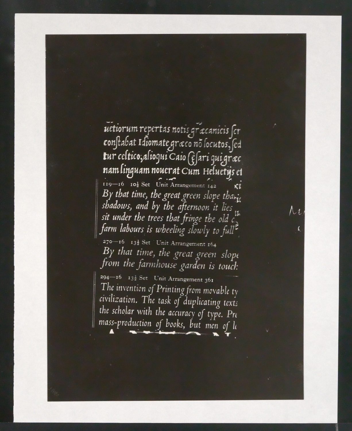 Mappe mit Schriftentwürfen Cancellaresca und Reproduktionen von Sabon Entwürfen — Blatt 11
