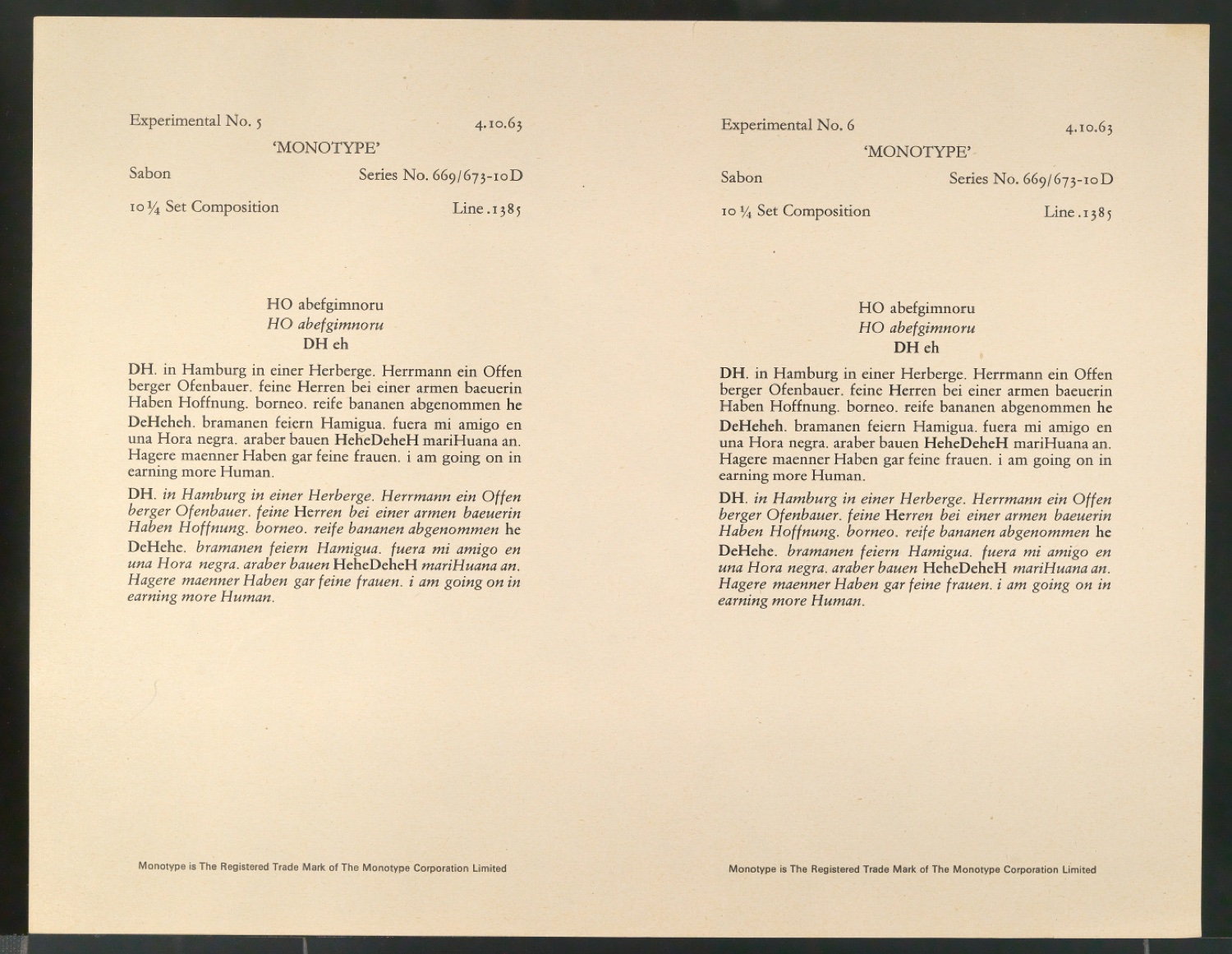 Mappe mit Schriftentwürfen Cancellaresca und Reproduktionen von Sabon Entwürfen — Blatt 37
