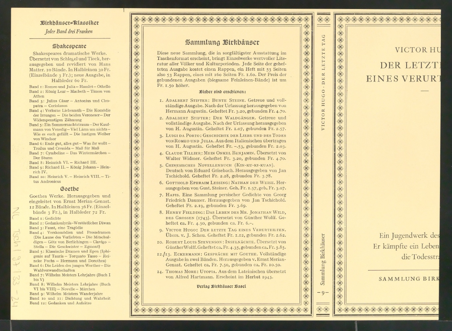 Mappe mit Schriftentwürfen Cancellaresca und Reproduktionen von Sabon Entwürfen — Blatt 50