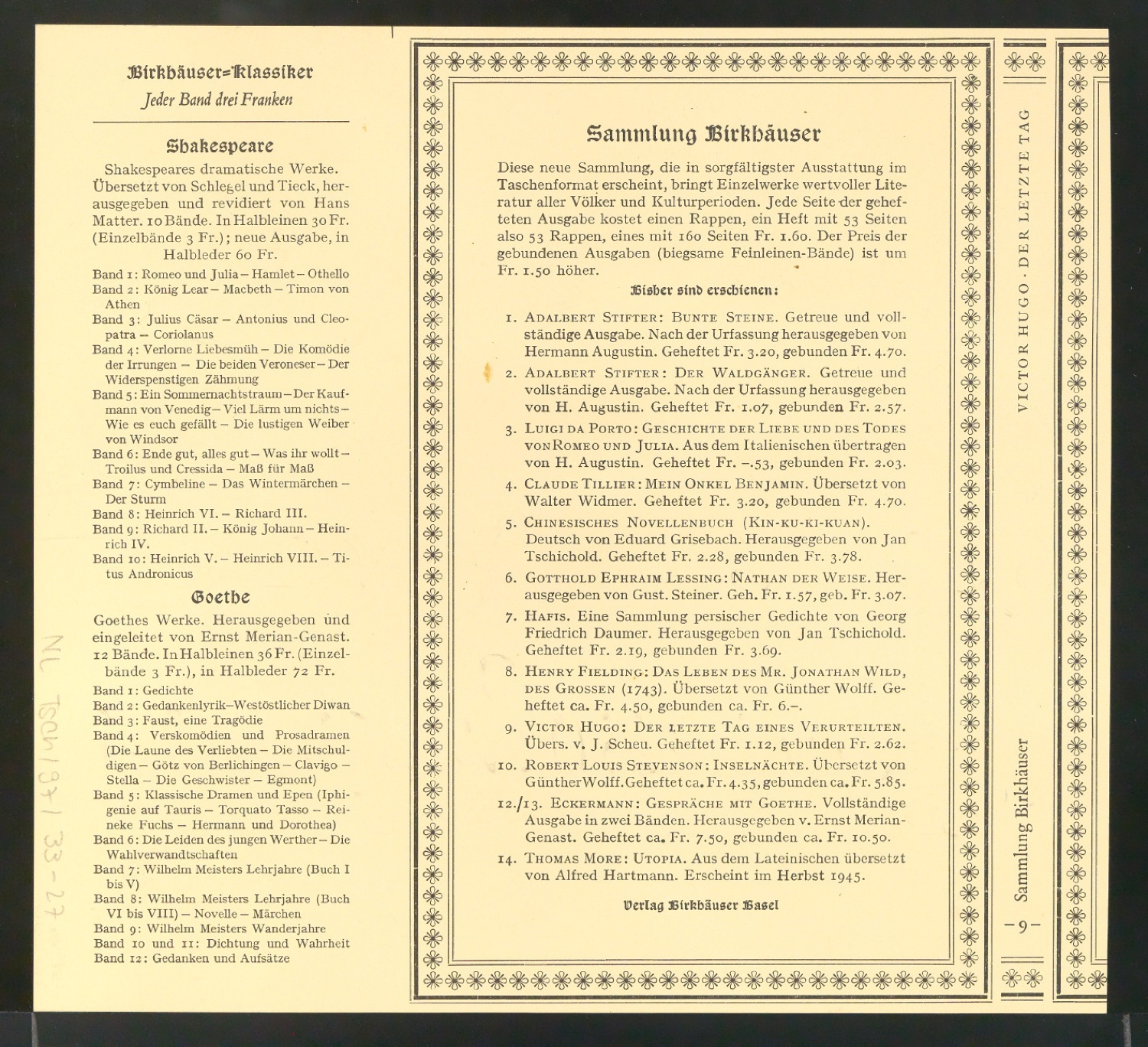 Mappe mit Schriftentwürfen Cancellaresca und Reproduktionen von Sabon Entwürfen — Blatt 54