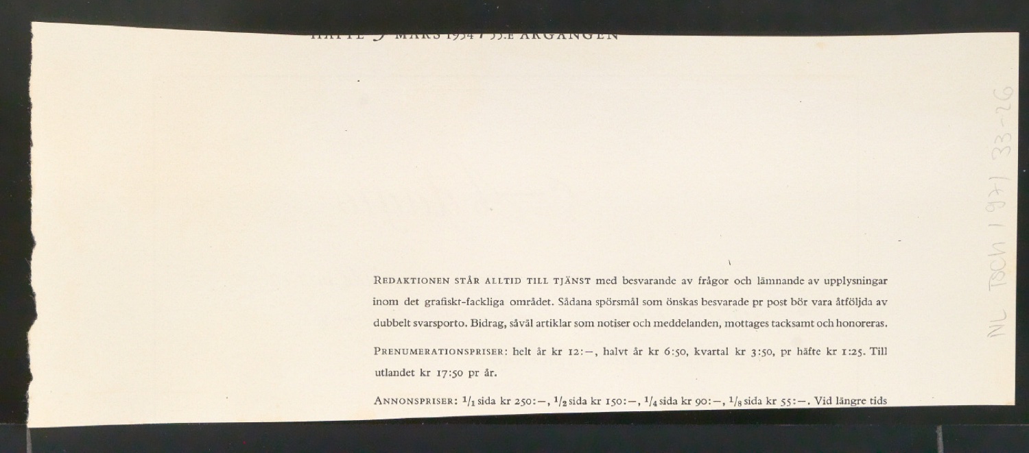 Mappe mit Schriftentwürfen Cancellaresca und Reproduktionen von Sabon Entwürfen — Blatt 56