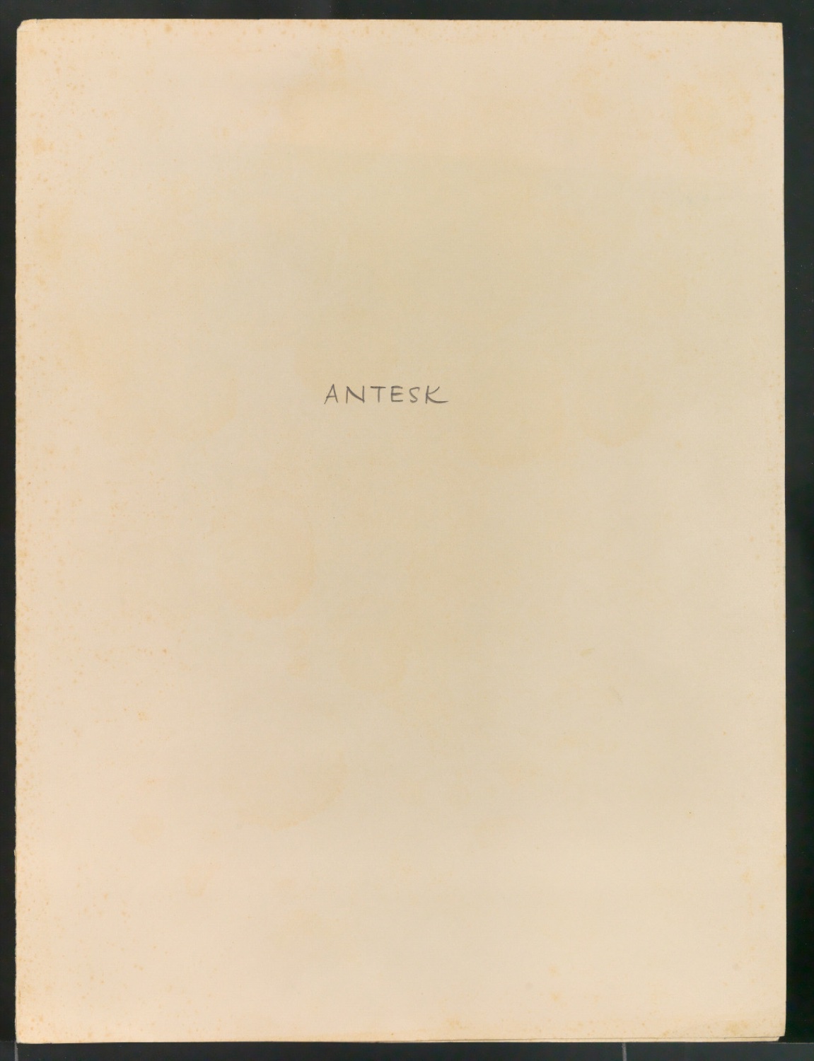 Mappe mit Entwurfszeichnungen und Reproduktionen Antesk — Blatt 1
