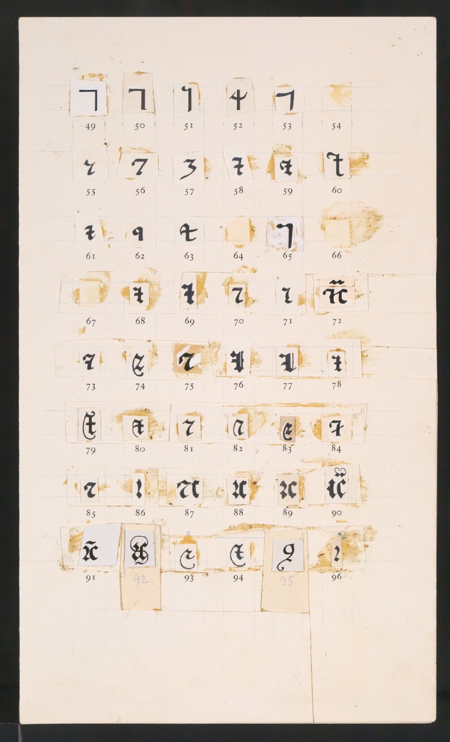Klebeentwürfe von Illustrationen für Formenwandlung der &-Zeichen — Blatt 17