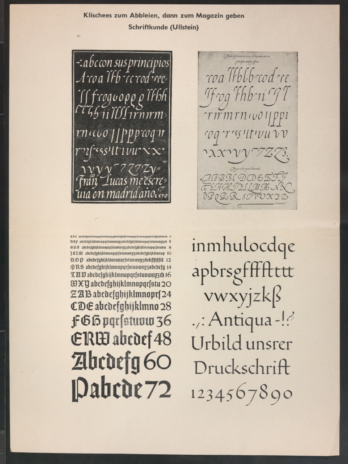 Druckklischees für die Illustrationen von Schriftkunde, Schreibübungen und Skizzieren, 2. Auflage — Blatt 125