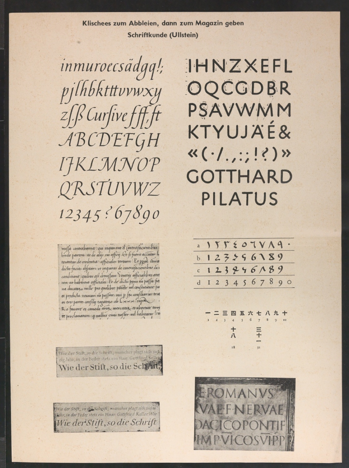Druckklischees für die Illustrationen von Schriftkunde, Schreibübungen und Skizzieren, 2. Auflage — Blatt 129