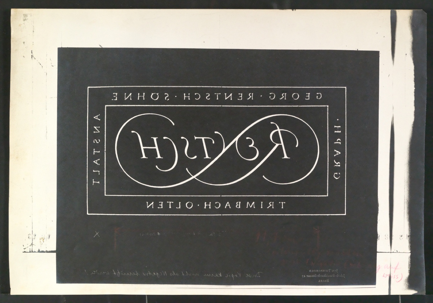 Reproduktionen und Fotokopien von Entwurf für Signet für Georg-Rentsch-Söhne [1950] — Blatt 7