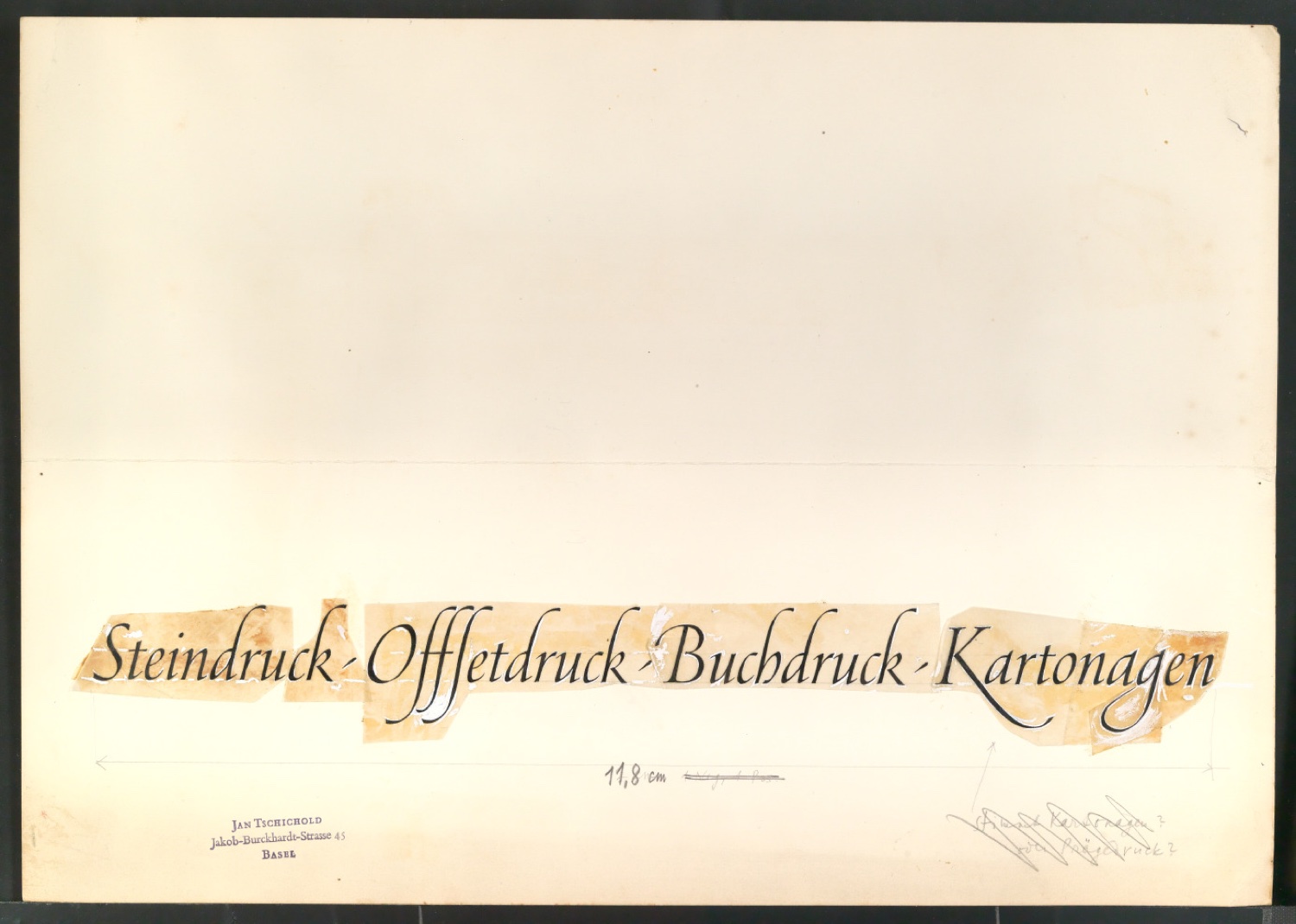 Entwürfe, Fotokopien und Reproduktionen von Schriftzug für Georg-Rentsch-Söhne [1950] — Blatt 57