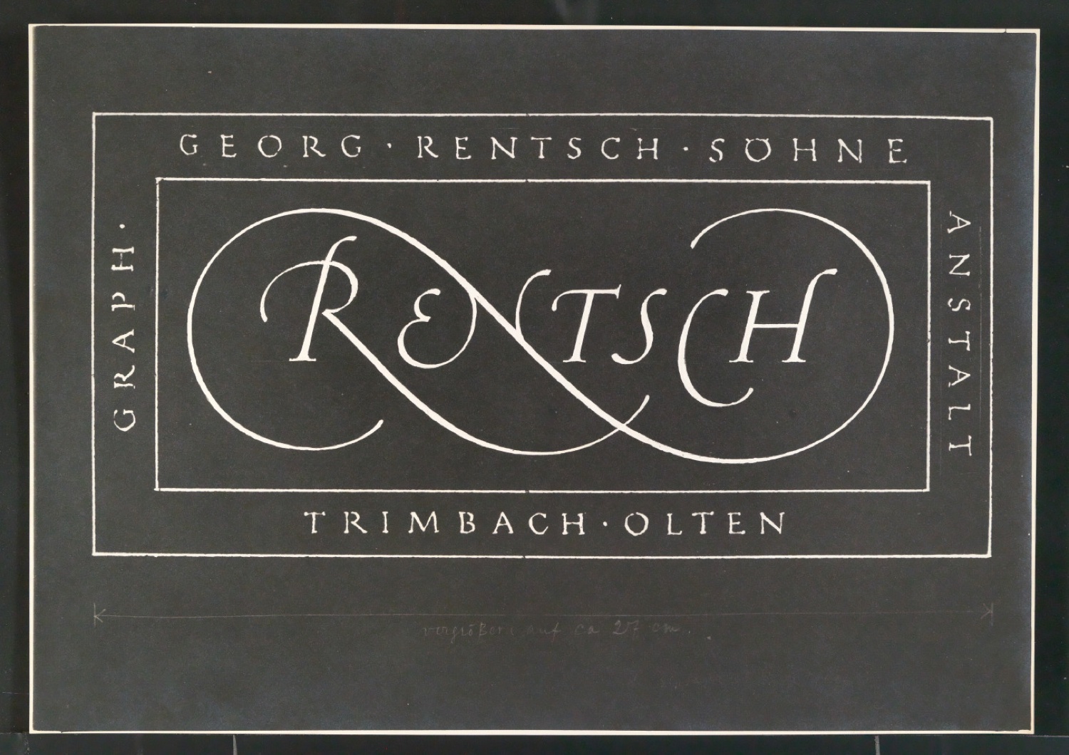 Entwurfszeichnungen, Fotokopien und Reproduktionen von Signet für Georg-Rentsch-Söhne [1950] — Blatt 21