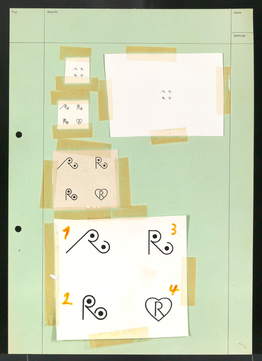 Entwürfe und Reproduktionen von Firmenzeichen für Georg-Rentsch-Söhne [1950] — Blatt 7