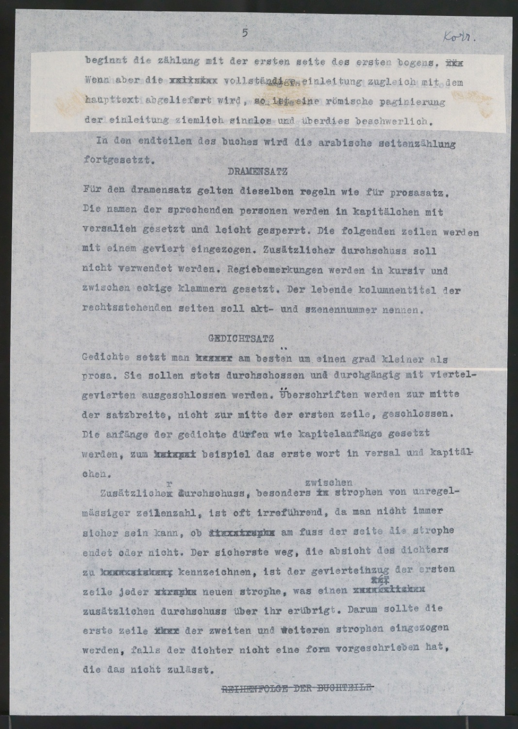Vorarbeiten und Probedrucke für Im Dienste des Buches, Designing Books und I Bogens Tjeneste — Blatt 17