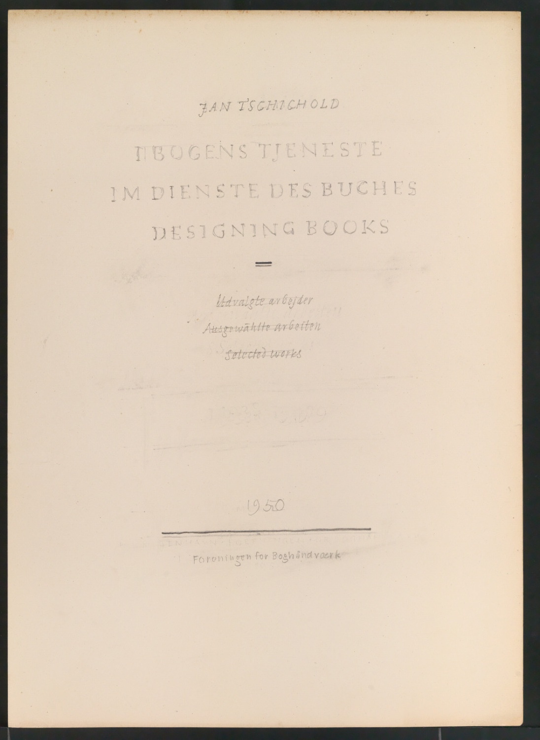 Vorarbeiten und Probedrucke für Im Dienste des Buches, Designing Books und I Bogens Tjeneste — Blatt 27
