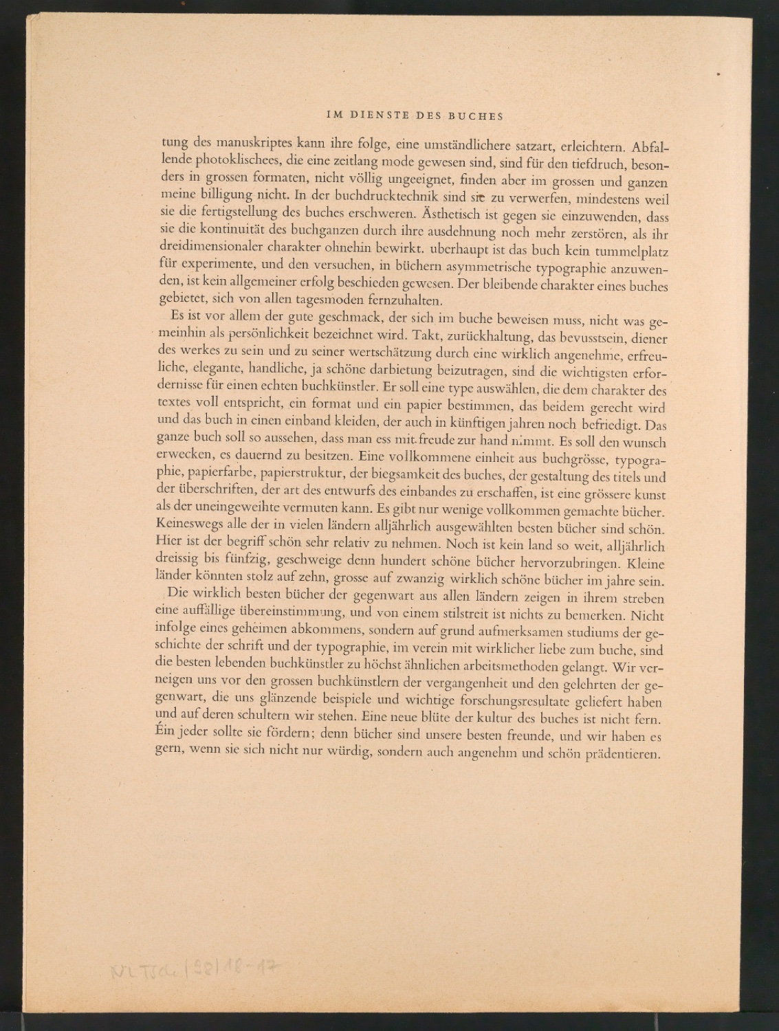 Vorarbeiten und Probedrucke für Im Dienste des Buches, Designing Books und I Bogens Tjeneste — Blatt 37