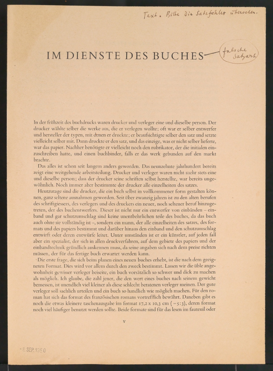 Vorarbeiten und Probedrucke für Im Dienste des Buches, Designing Books und I Bogens Tjeneste — Blatt 38