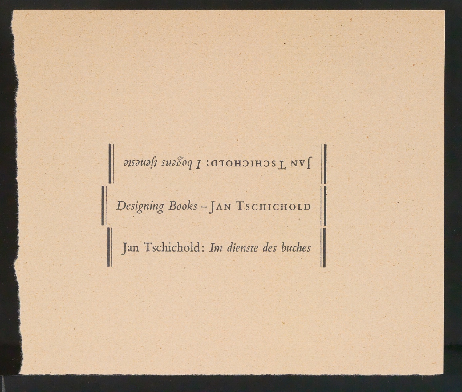 Vorarbeiten und Probedrucke für Im Dienste des Buches, Designing Books und I Bogens Tjeneste — Blatt 49