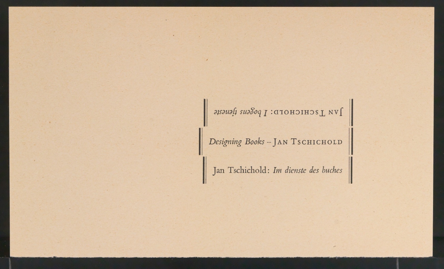 Vorarbeiten und Probedrucke für Im Dienste des Buches, Designing Books und I Bogens Tjeneste — Blatt 51