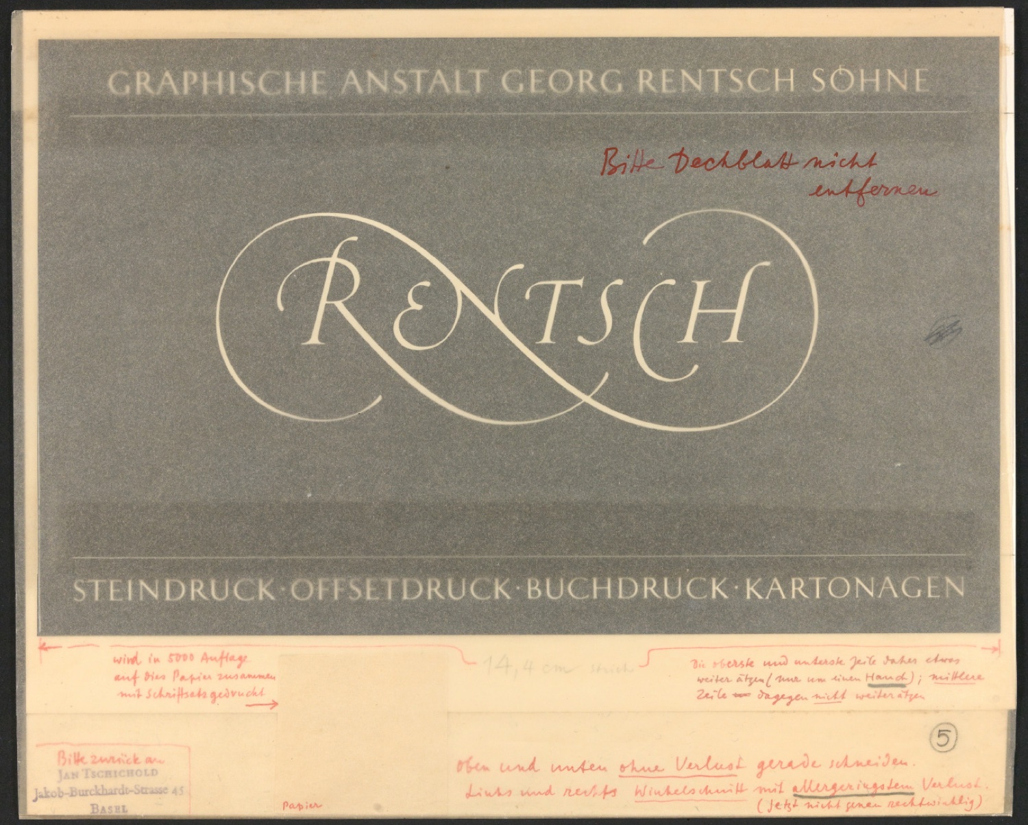Druckvorstufen und Probedrucke für Firmenzeichen Georg-Rentsch-Söhne — Blatt 9