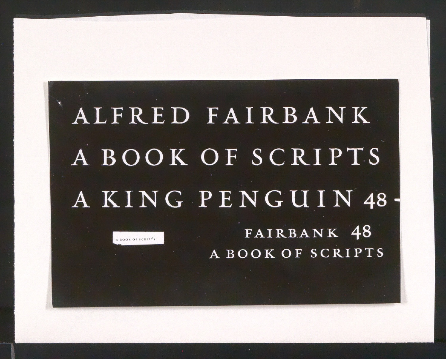 Klischeeabzüge für das Titelblatt von A Book of Scripts — Blatt 15