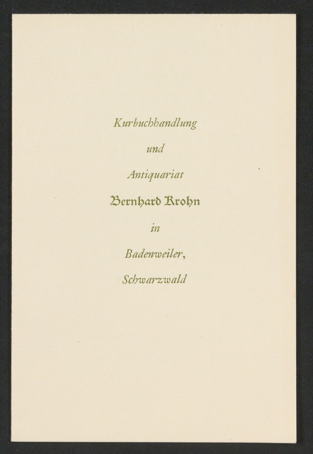 Probedrucke von Akzidenz und Neujahrswunsch für Antiquariat Bernhard Krohn, Paul Griesinger und Jan Tschichold — Blatt 7