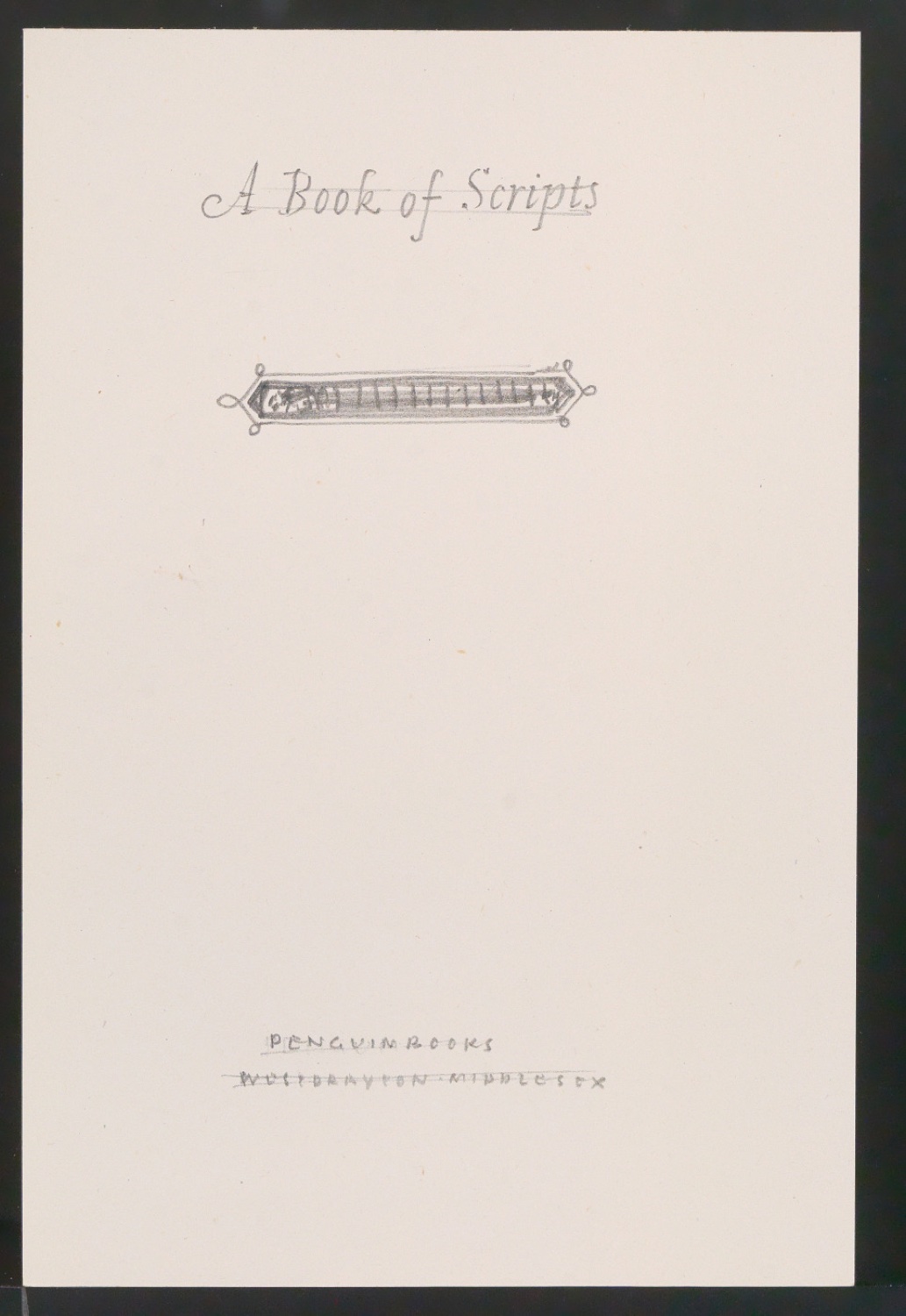 Entwürfe für das Titelblatt von A Book of Scripts — Blatt 3